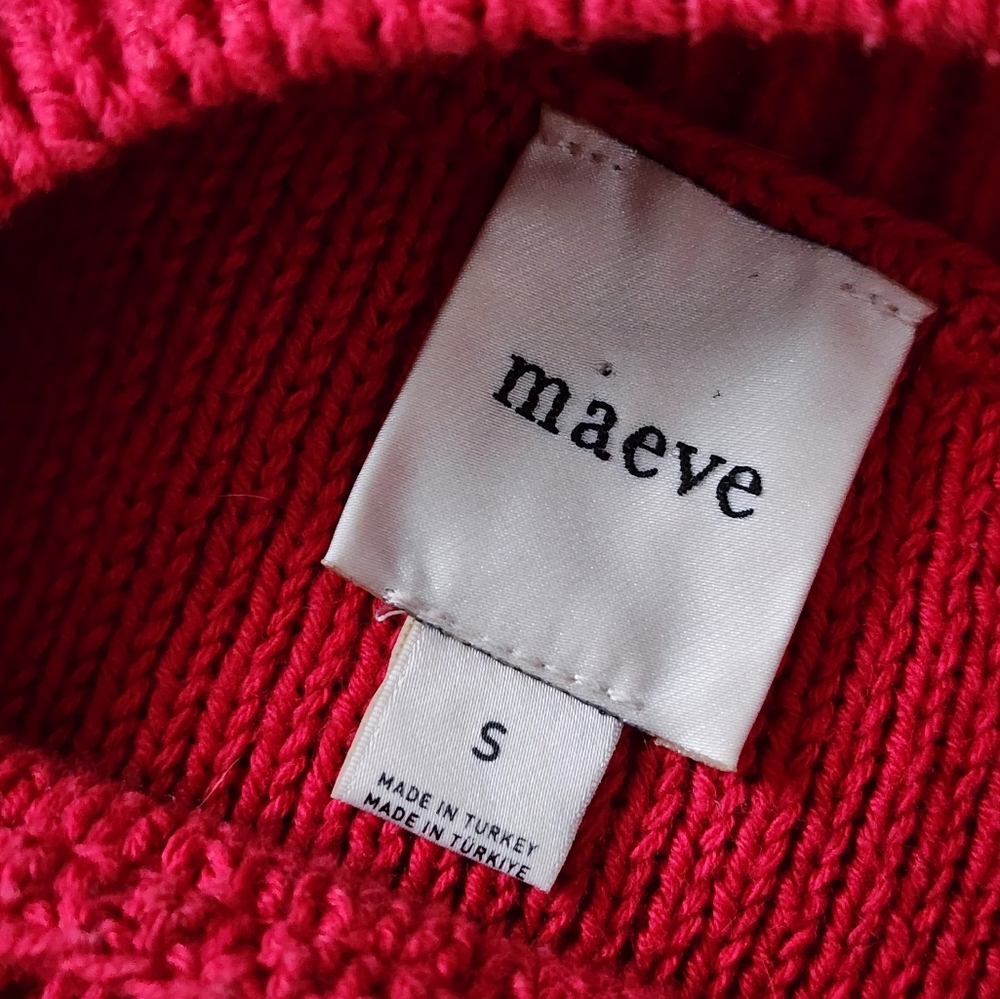 Maeve Take Me To Milan Red Crew Neck Sweater - Picture 4 of 5
